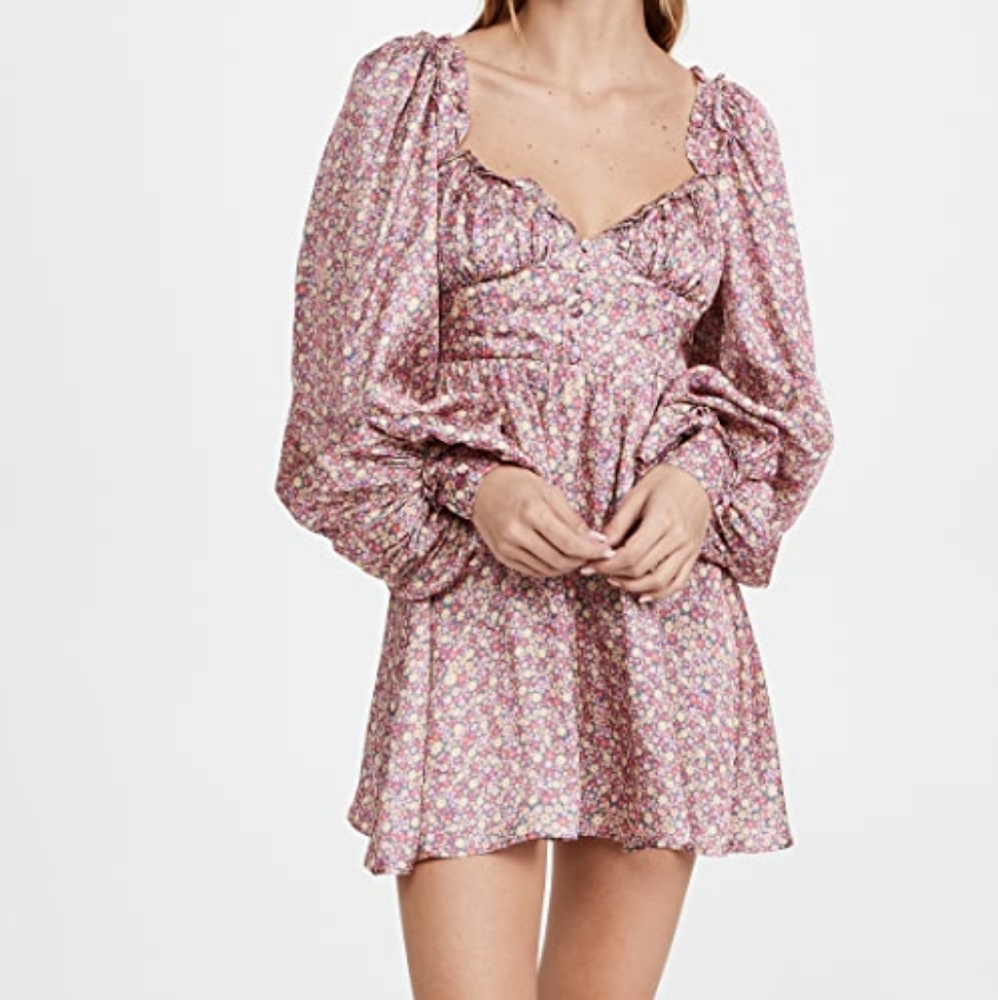 NWT For Love & Lemons Laurie Mini Dress Cottagecore Fairytale Size XL - Picture 1 of 14